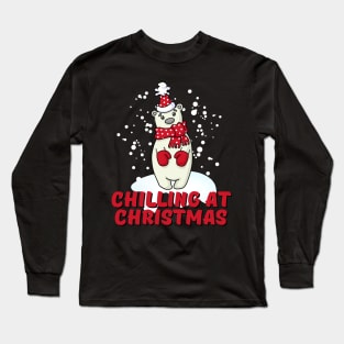 Chilling at Christmas - Polar Bear Long Sleeve T-Shirt